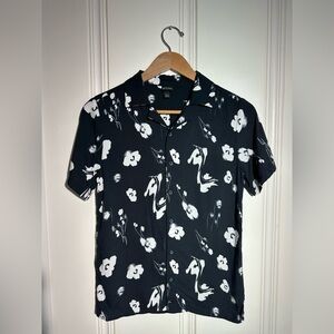 Art Class | boys button down short sleeve | size 12/14 | black and white